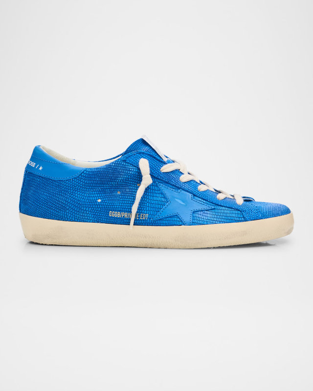 Superstar Lizard Embossed Leather Low-Top Sneakers
